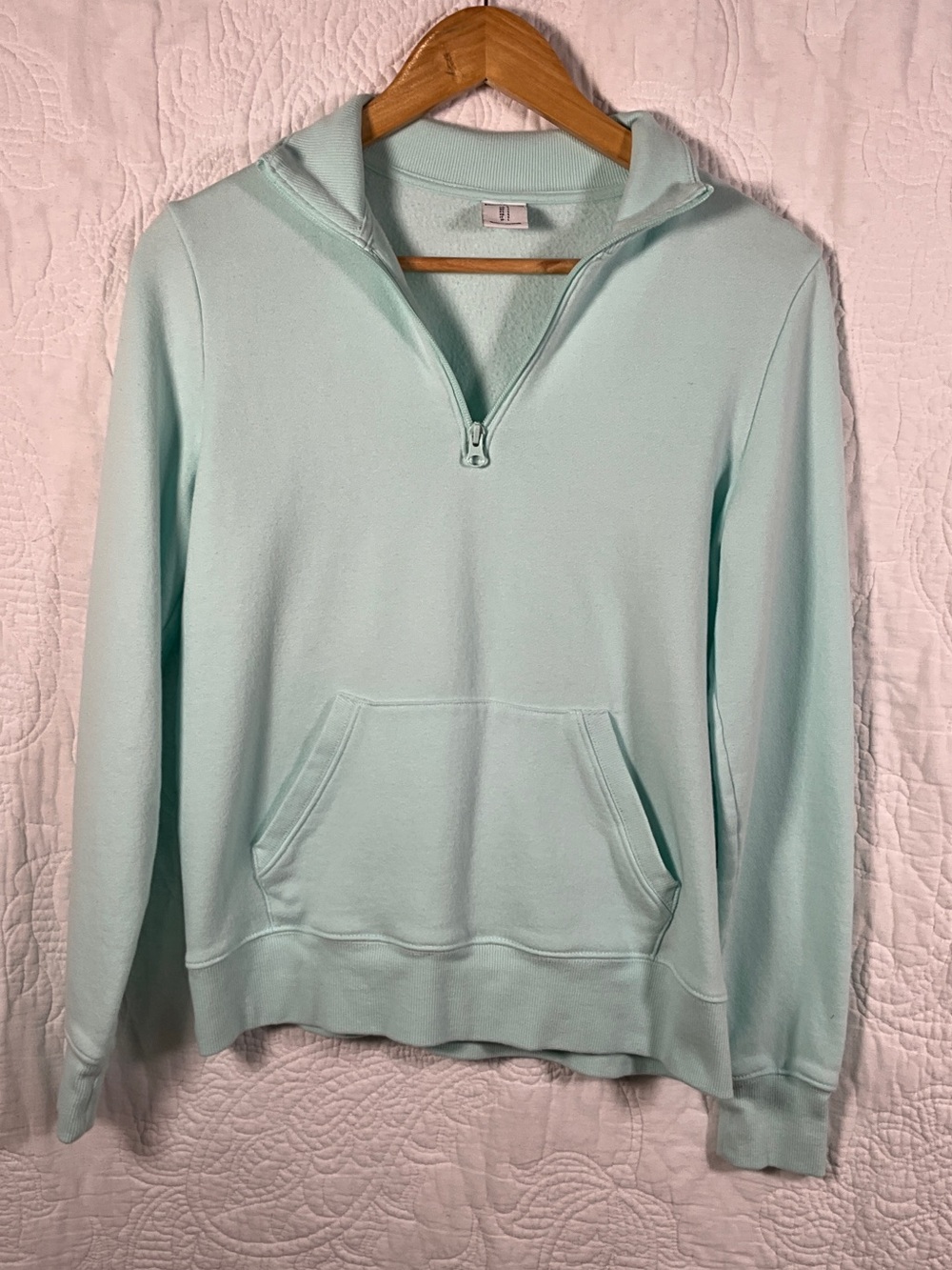 Amazon Essentials Light Aqua Half-Zip Cowl Pullover